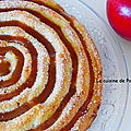 Gâteau moelleux aux pommes flambées et blancs d'oeufs