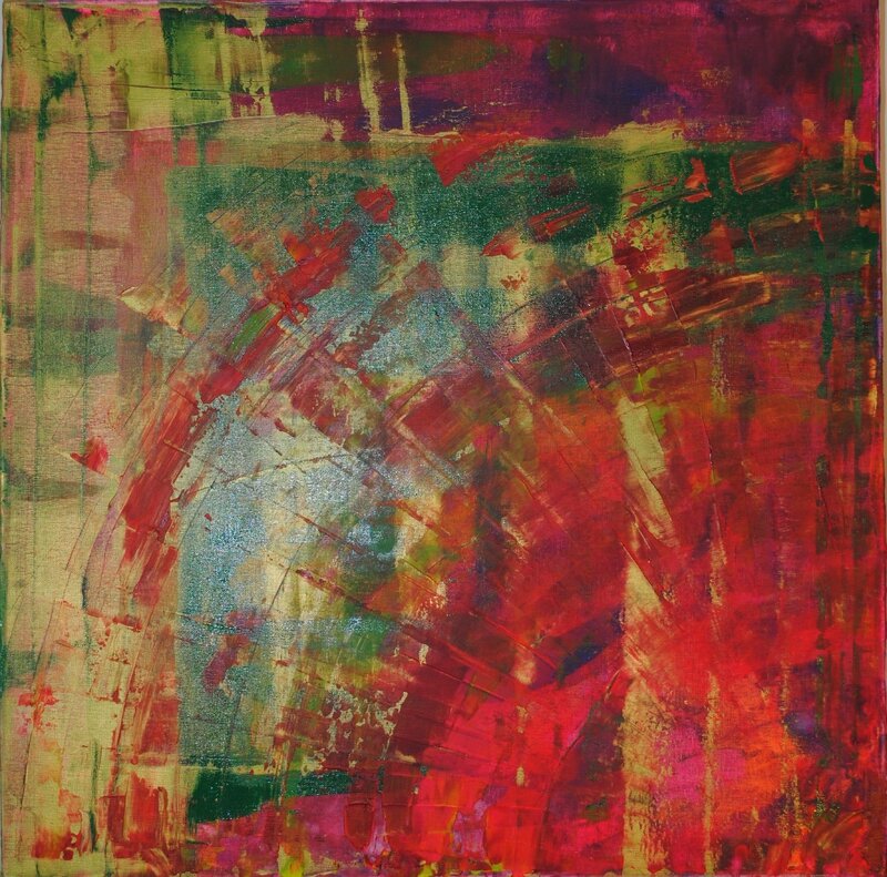 Acrylics on canvas - OR Rouge Vert 60 x 60