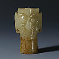 Jade anthropomorphic head, longshan culture (ca. 3000-1700 bc)