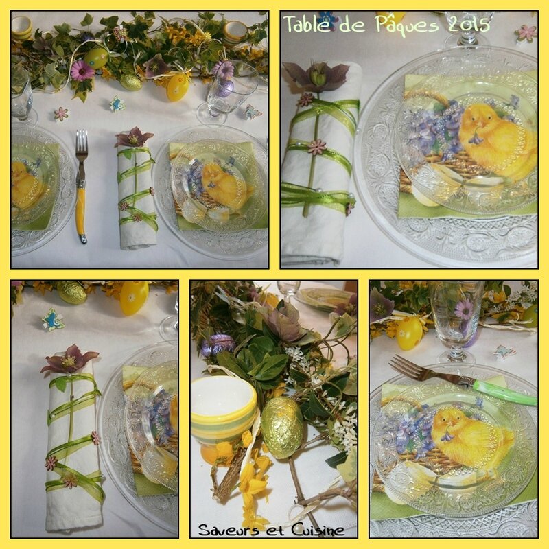 Ma table pour Pâques et mon centre de table réalisé avec les fleurs du jardin ...