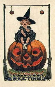 vintage_halloween_little_girl_witch_pumpkin_black_cat_card1
