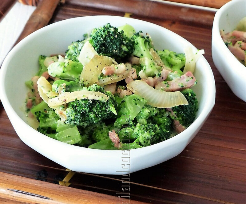 Brocolis aux lardons et aux oignons Philandcocuisine