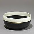 Black ware bowl with white rim, 1020 - 1120, Northern Song Dynasty (AD 960 - 1127)