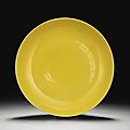 A yellow-glazed dish, Zhengde mark and period - Sotheby's