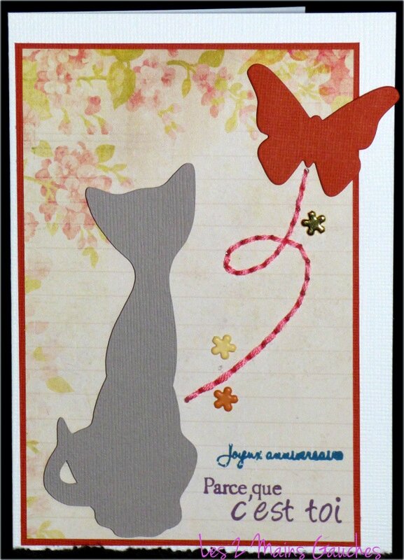 Carte D Anniversaire Feminine Avec Chat Et Papillon Qui S Envole L2mg La Boutique