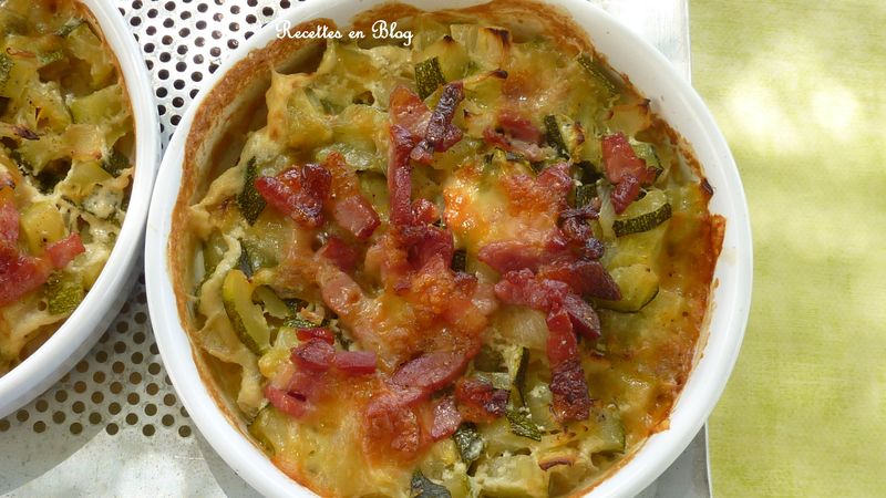 Gratin courgette lardon cookeo