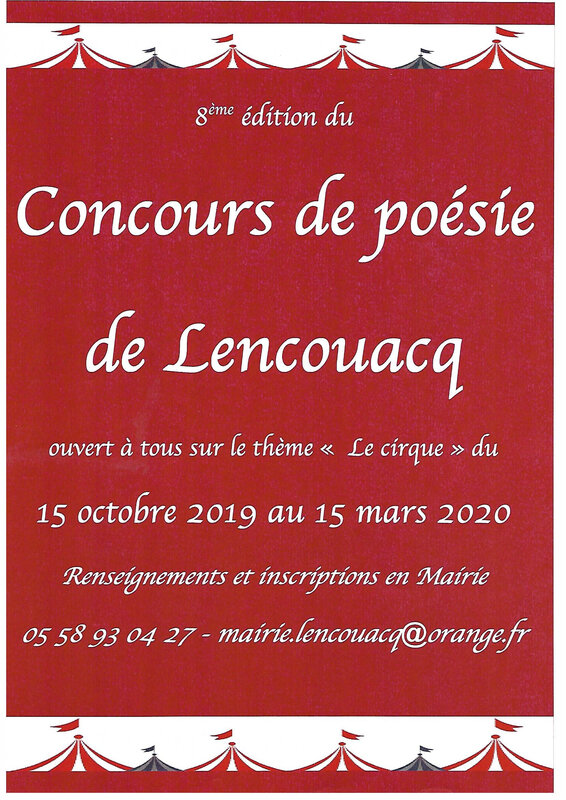 Affiche du concours de poésie 2020