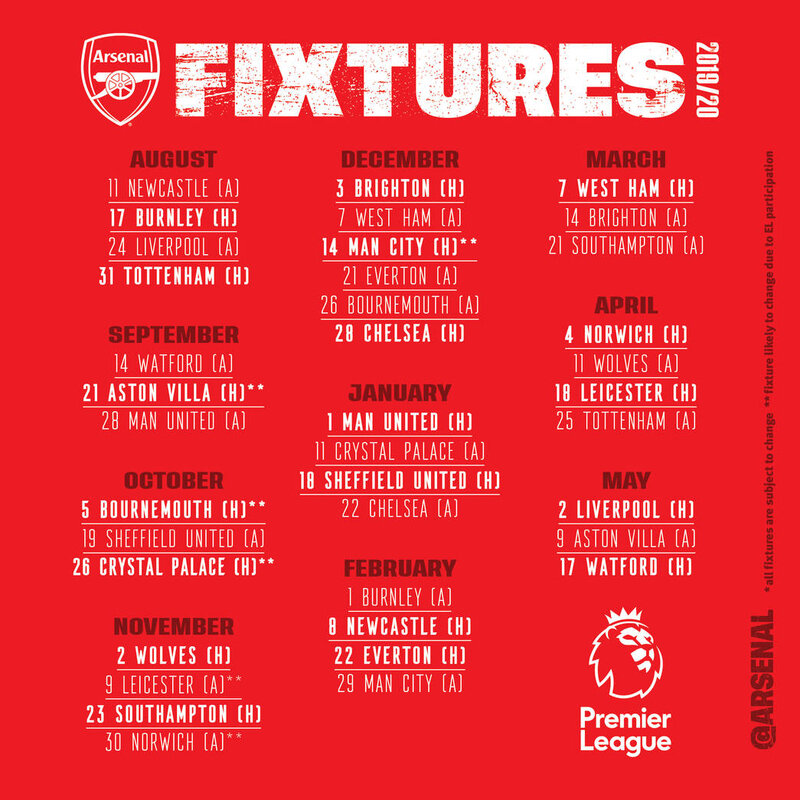 Voici le nouveau Calendrier Premier League Saison 2019 / 2020 - le blog