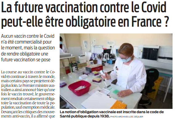2020 08 20 SO La future vaccination contre le Covid peut-elle être obligatoire en France