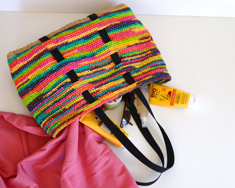 Cabas en sacs plastique recyclés-DIY-crochet- récup-upcycling-tote bag-La chouette bricole (2)