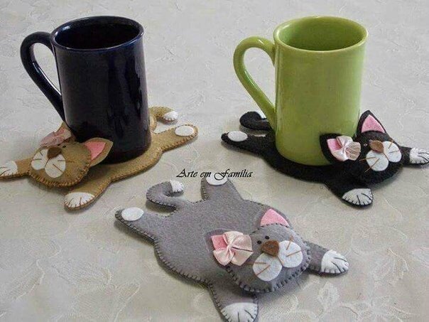 Sous Tasse Chat Atelier Couture Et Partage