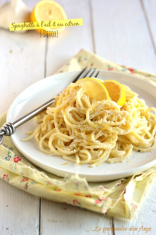recette detox - spaghetti à l'ail et au citron 2