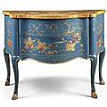 An italian blue lacca commode, rome, mid-18th century 