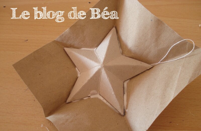 DIY etoile3D en carton d'emballage récupéré