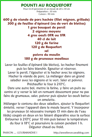 Pounti au roquefort_fiche