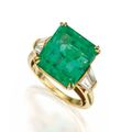 18 karat gold, emerald and diamond ring, harry winston