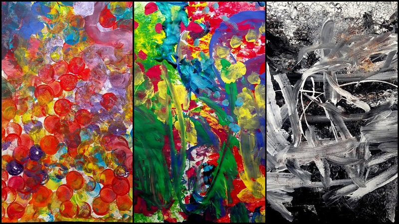 327-Compositions abstraites- Oeuvres à 4 mains (19)