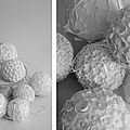 Sphères, blanc mat, déco modelée en relief,©Kalifragili (tous droits réservés)