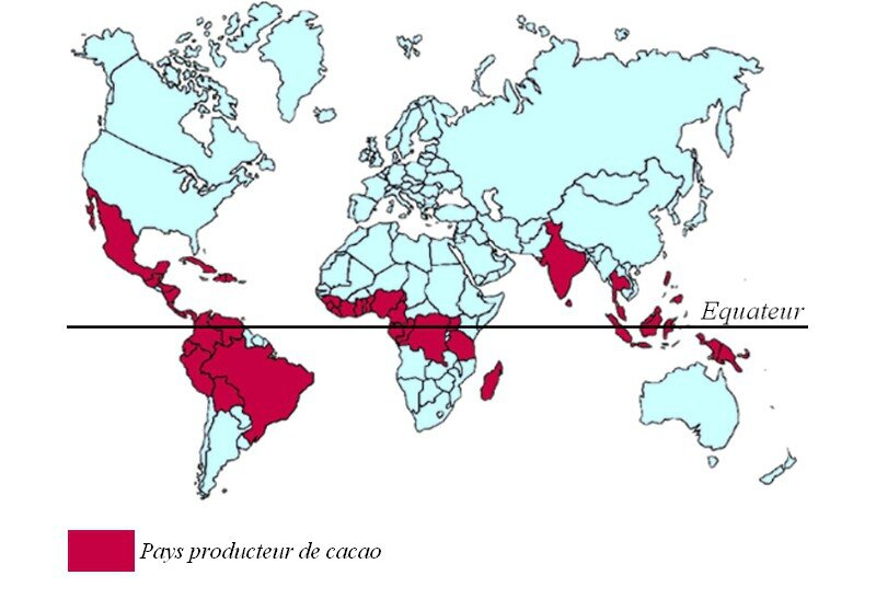 carte des pays producteurs de cacao Une production intensive au Sud contrôlée par le Nord   C'est pas 