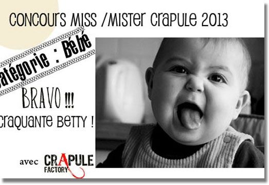 gagnant concours miss mister crapule 2013 catégoriebebe1