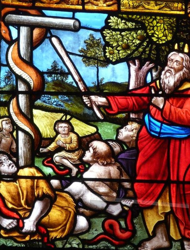 Moïse et le serpent d'airain, église Ste Madeleine,Troyes