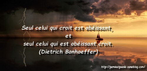 Obéissance et Foi-Dietrich Bonhoeffer (Citation)