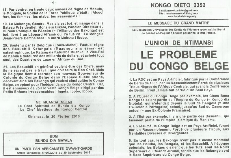 LE PROBLEME DU CONGO BELGE a