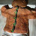 gilet bébé orange taille 3 mois modèle Capucine prix 15€