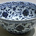 Bowl with lotus and floral designs, Ming dynasty, early 1400s, Yongle period, porcelain with underglaze blue, 3 1/8 x 6 3/4 (diam.) in.Gift of Mr. and Mrs. Eli Lilly. 60.101. Indianapolis Museum of Art © 2014 IMA