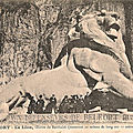 Carte postale avec légende erronée : le lion de belfort