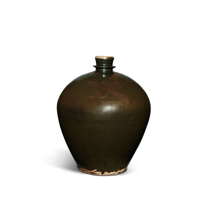 A large black-glazed russet-painted jar, Yuan dynasty