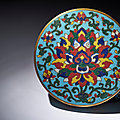 An exceptionally rare cloisonné enamel and gilt-bronze box and cover, jingtai incised six-character marks, first half 15th ct