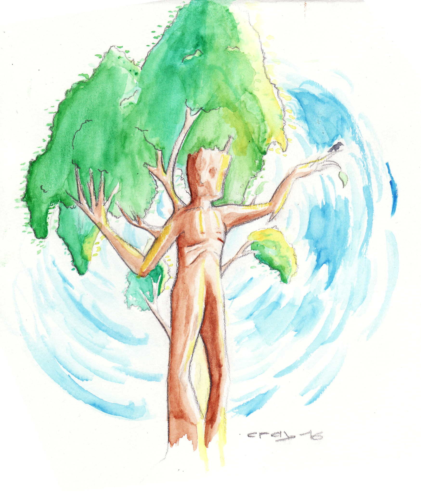 Aquarelle Arbre Humanoide Le Blog De Cray