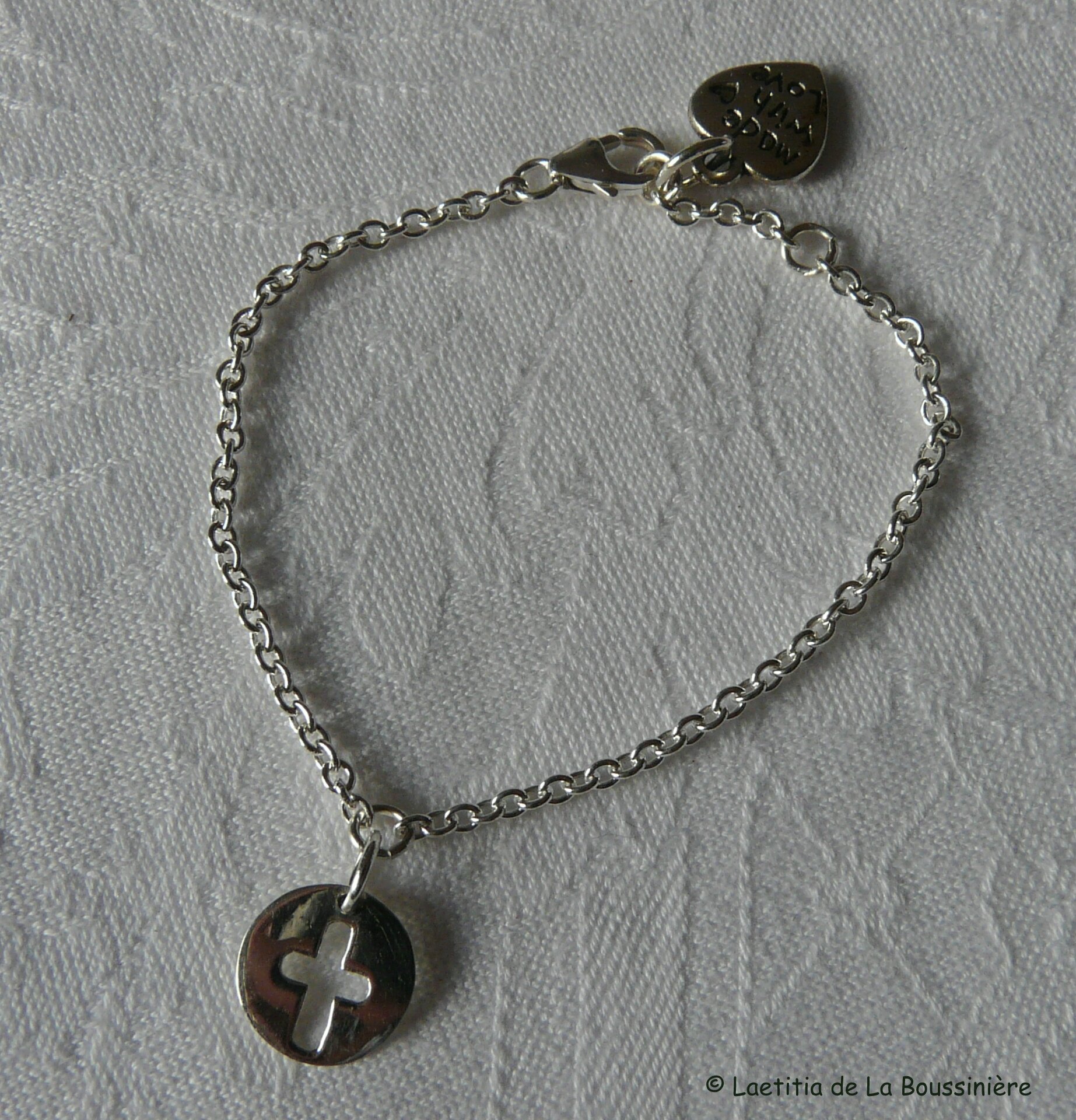 Bracelet mini médaille Croix