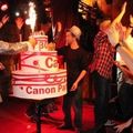Gâteau CANON, en situation, le jour J, soirée organisée par EURORSCG au Réservoir, Paris