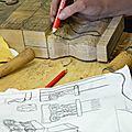 Etude du décor sculpté et nouvelles interprétations , Comment Sculpter , Comment dessiner , chantier portail bois XVIII ,