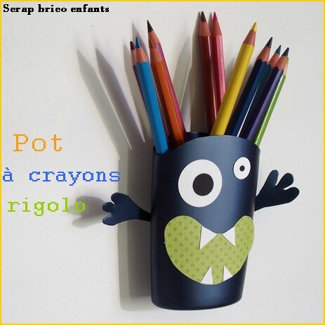 Scrap brico enfant de février : un pot à crayons rigolo ! - scrap miam