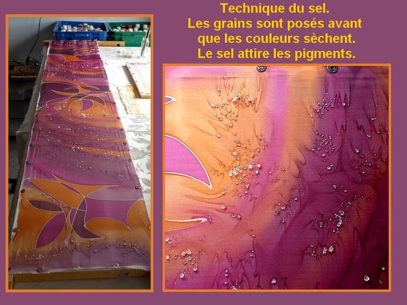  peinture  sur  la soie  charpe fimosoie