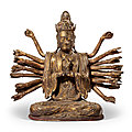 A gilt-lacquered bronze figure of avalokiteshvara, vietnam, 18th century or later
