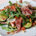 Salade de courgettes aigres-douces au jambon cru