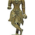 A bronze figure of devi, india, probably orissa, 17th century or later