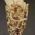 Coupe libatoire en ivoire; chine, dynastie qing, xviiie siècle