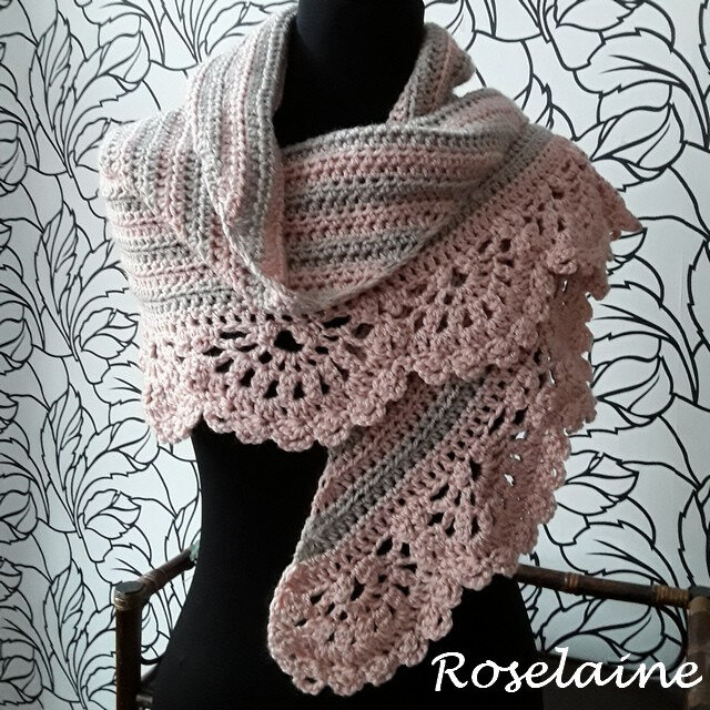 Roselaine Chic and Strong Crescent Shawl