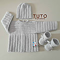 Tuto tricot bb facile et prema boutique bebe modele layette bébé et patron a tricoter explications brassière, bonnet, chaussons