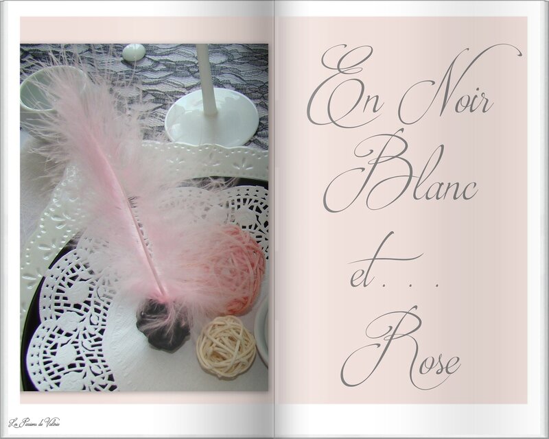 TABLE NOIR BLANC ET ROSE
