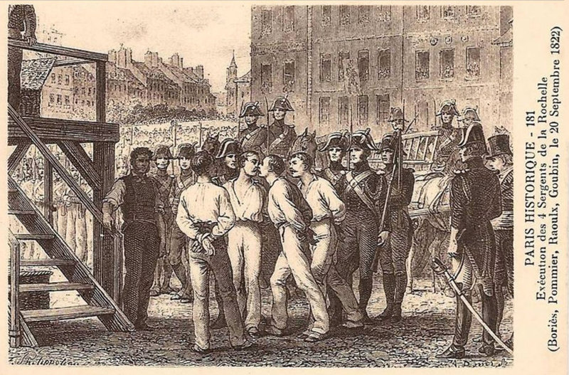 20 Septembre 1822 Exécution des 4 sergents de la Rochelle