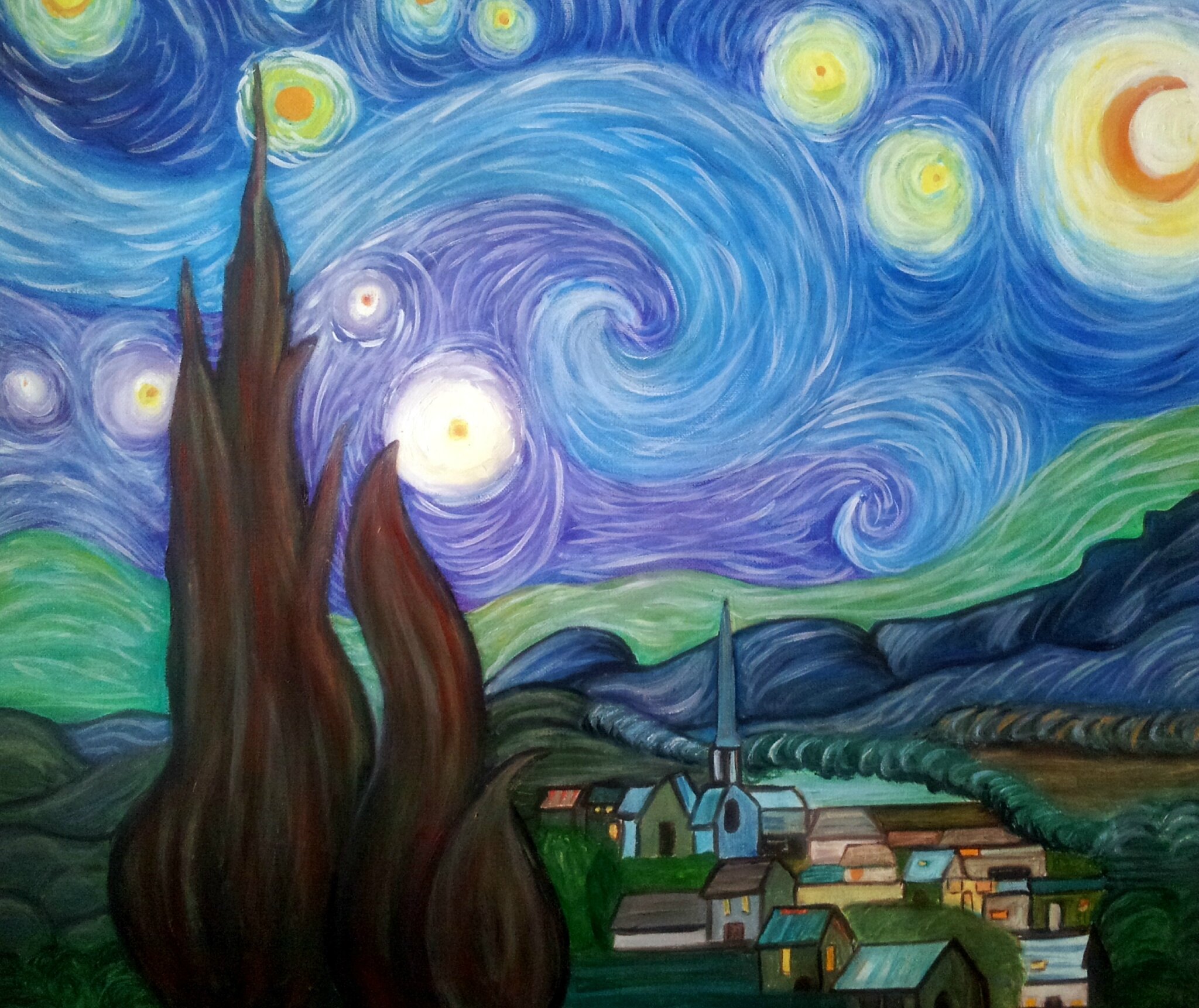 Copie De Van Gogh La Nuit Etoilee Les Tableaux D Helene