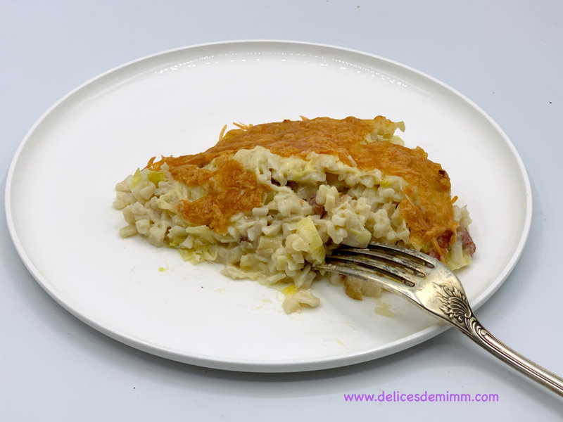 Gratin de crozets aux poireaux 4