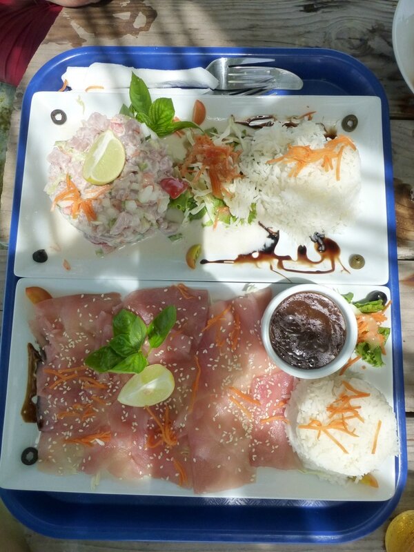 Tartare et sashimi (pour moi) de thon a la tahitienne