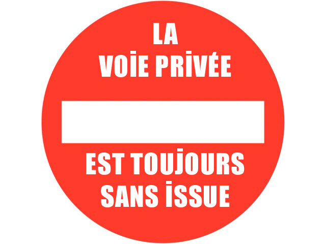 Panneau routie la voie privée